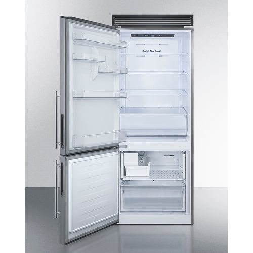 Summit 28" Wide Bottom Freezer Refrigerator FFBF279SSXIMH72LHD