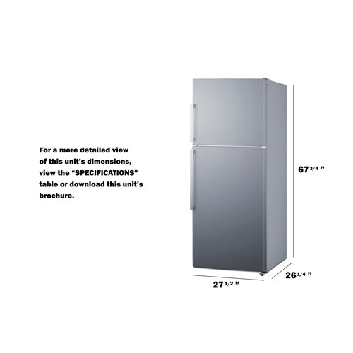 Summit 28" Wide Top Mount Refrigerator-Freezer FF1513SS