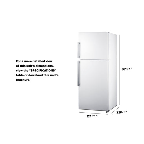 Summit 28" Wide Top Mount Refrigerator-Freezer FF1515W