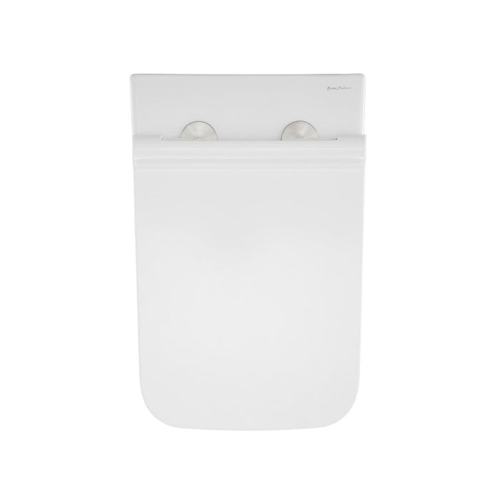 Swiss Madison Carre Back to Wall Toilet Bowl Bundle in Glossy White