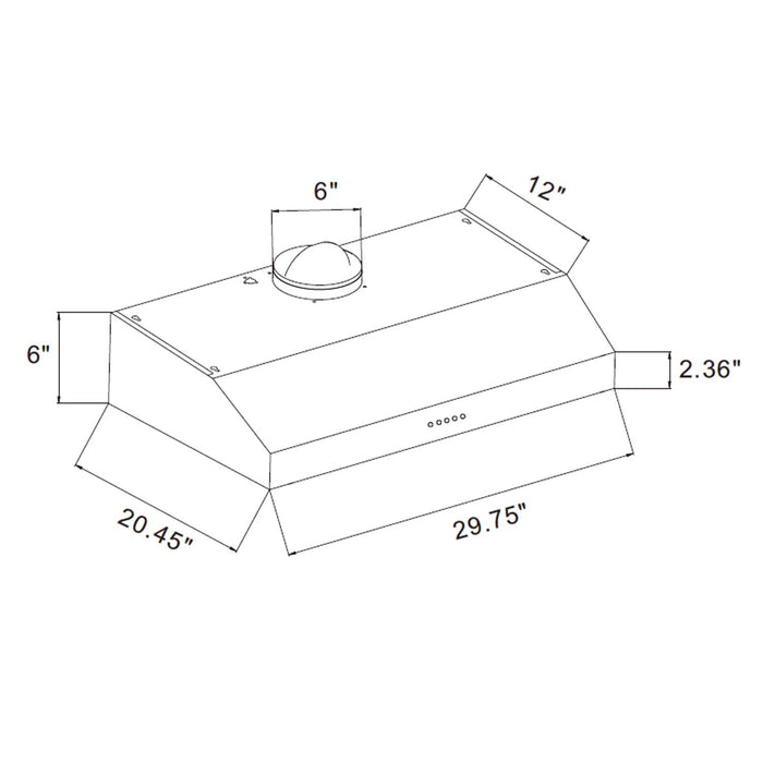 Empava 30 in. Kitchen 400 CFM Ultra Slim Ducted Under Cabinet Range Hood EMPV-30RH08