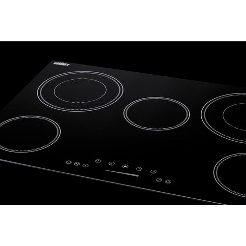 Summit 30" Wide 208-240V 5-Burner Radiant Cooktop CR5B30T7B