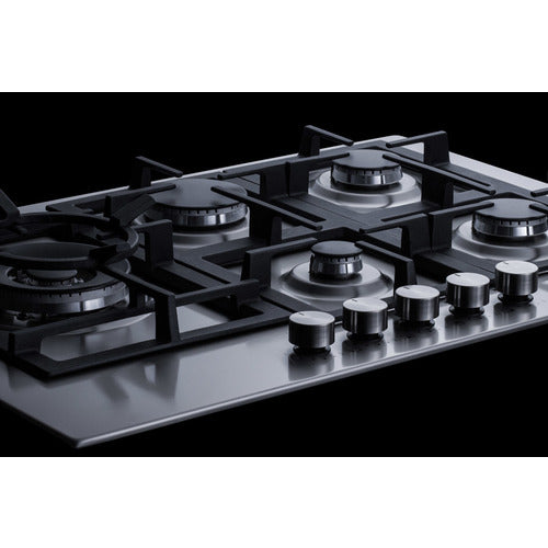 Summit 30" Wide 5-Burner Gas Cooktop In Stainless Steel GCJ5SS