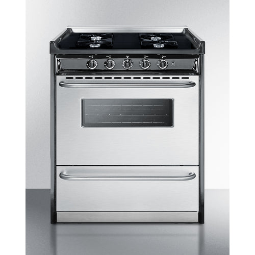 Summit 30" Wide Gas Range, Open Burners TNM2107BRW