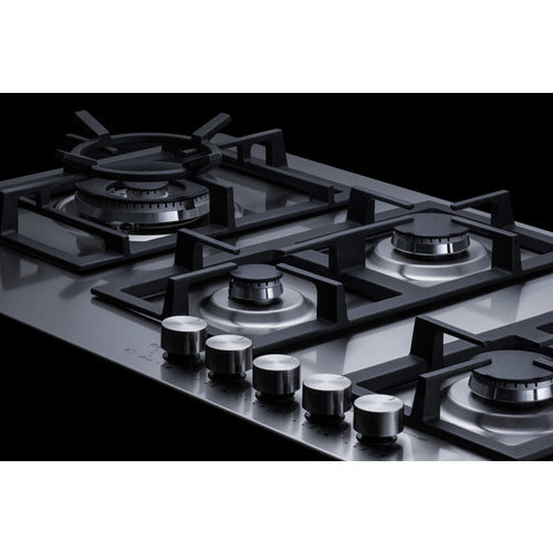 Summit 34" Wide 5-Burner Gas Cooktop In Stainless Steel GCJ536SS