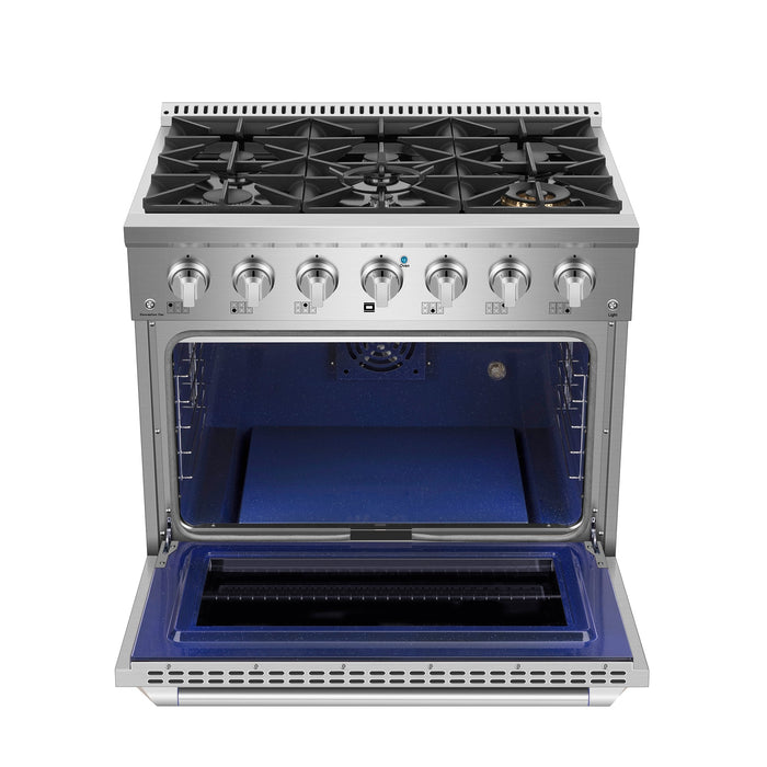 Empava 36 In. Pro-Style Slide-In Single Oven Gas Range EMPV-36GR08