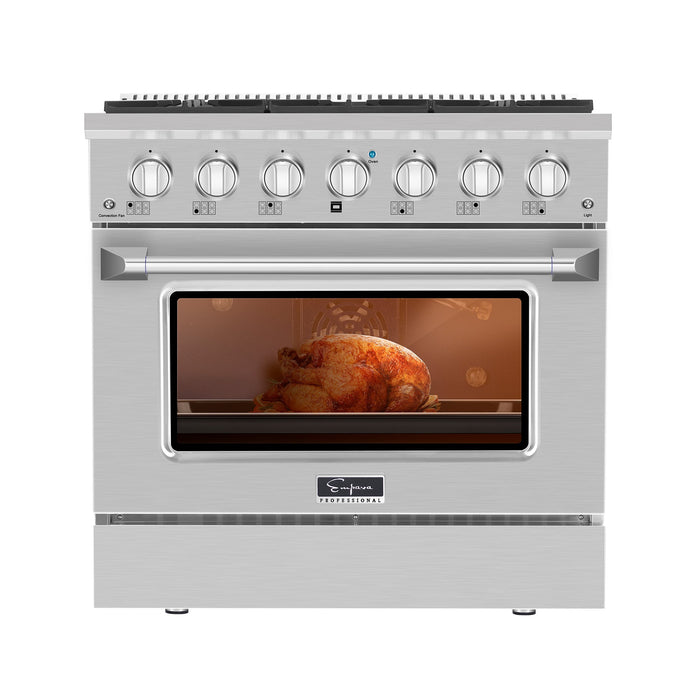 Empava 36 In. Pro-Style Slide-In Single Oven Gas Range EMPV-36GR08