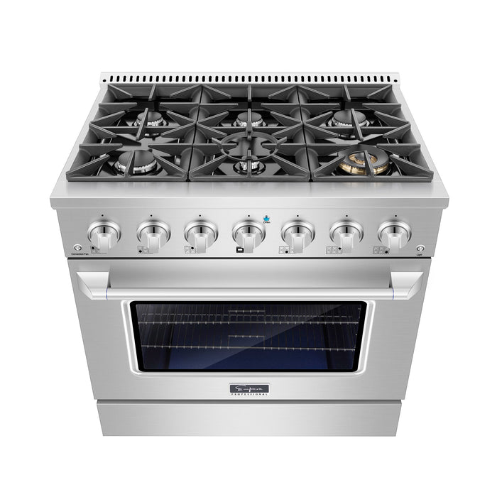 Empava 36 In. Pro-Style Slide-In Single Oven Gas Range EMPV-36GR08