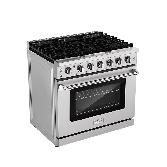 Empava 36 in. Pro-Style Slide-in Single Oven Gas Range EMPV-36GR11