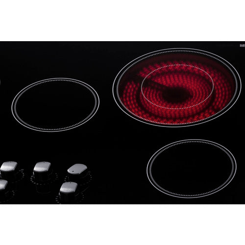 Summit 36" Wide 208-240V 5-Burner Radiant Cooktop CR5B36MB