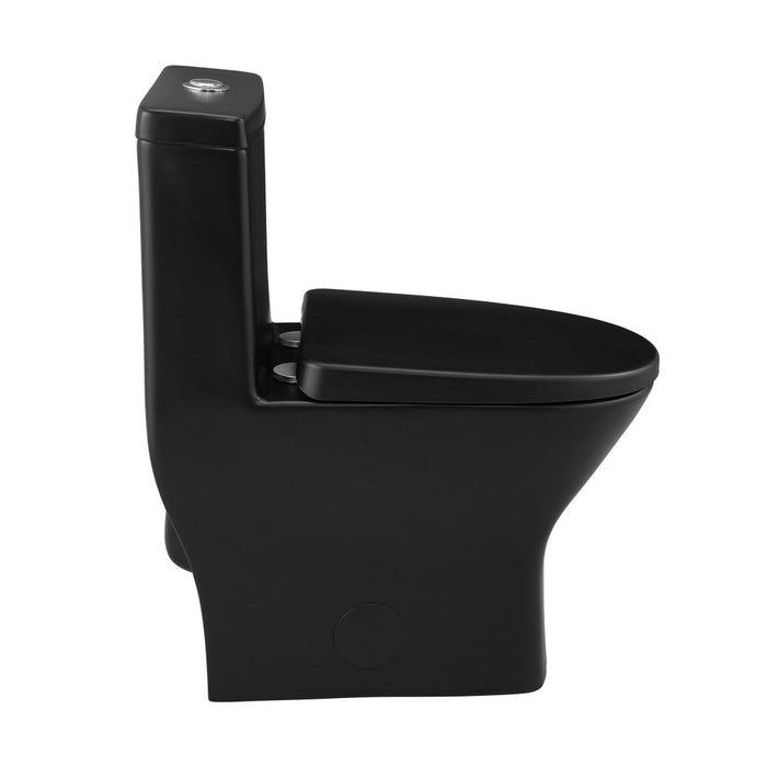 Swiss Madison Sublime II One-Piece Round Toilet Dual-Flush 1.1/1.6 gpf in Matte Black