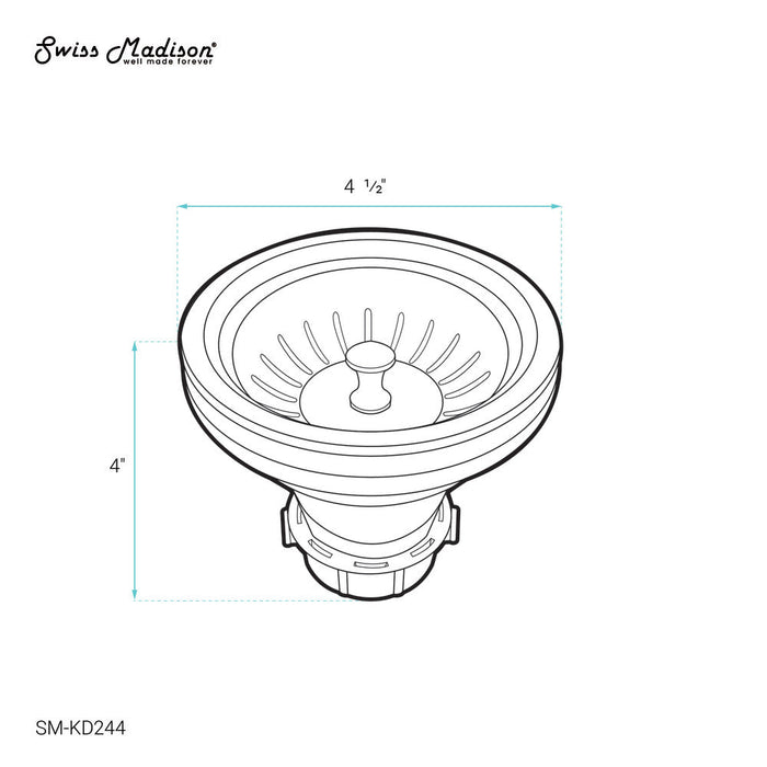 Swiss Madison 4.5 Slotted Stainless Steel Drain - SM-KD244