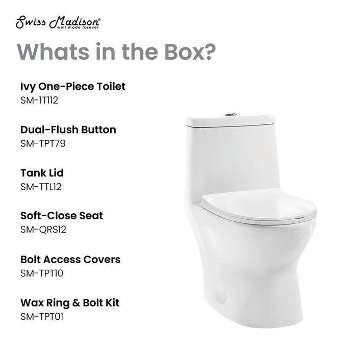Swiss Madison Ivy One-Piece Elongated Toilet Vortex Dual-Flush 1.1/1.6 gpf