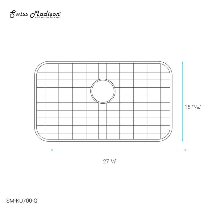 Swiss Madison Stainless Steel, Undermount Kitchen Sink Grid for 30 x 18 Sinks