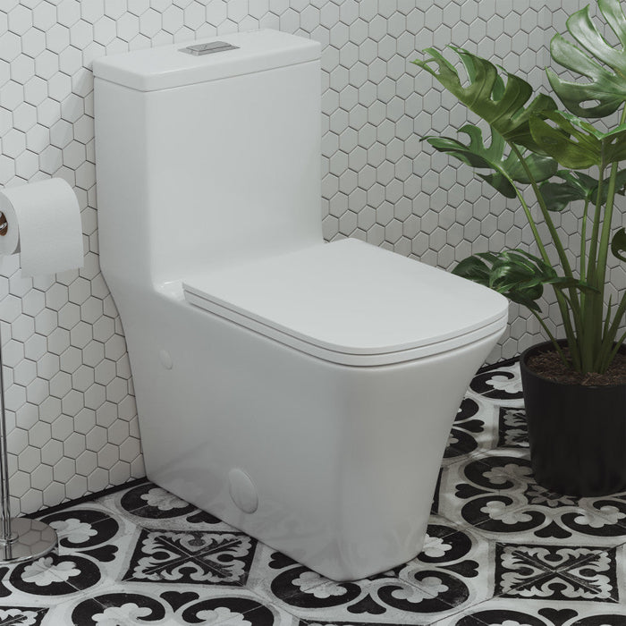 Swiss Madison Eclair One-Piece Square Toilet Dual-Flush 0.8/1.28 gpf