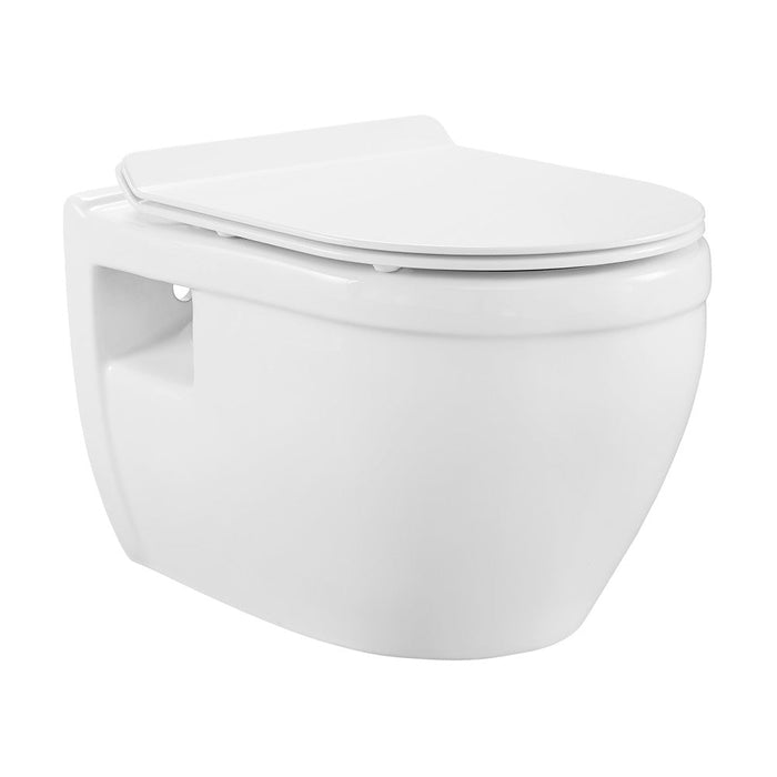 Swiss Madison Ivy Wall Hung Elongated Toilet Bowl, Black Hardware