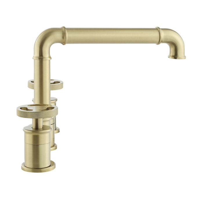 Swiss Madison Avallon 8 in. Widespread, 2-Handle Wheel, Bathroom Faucet in Brushed Gold