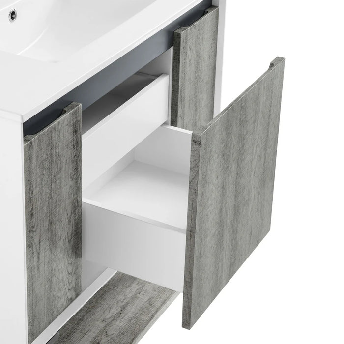 Swiss Madison Marseille 36 in. Gray Bathroom Vanity With White, 3-Hole Ceramic Sink Top - SM-BV143-3