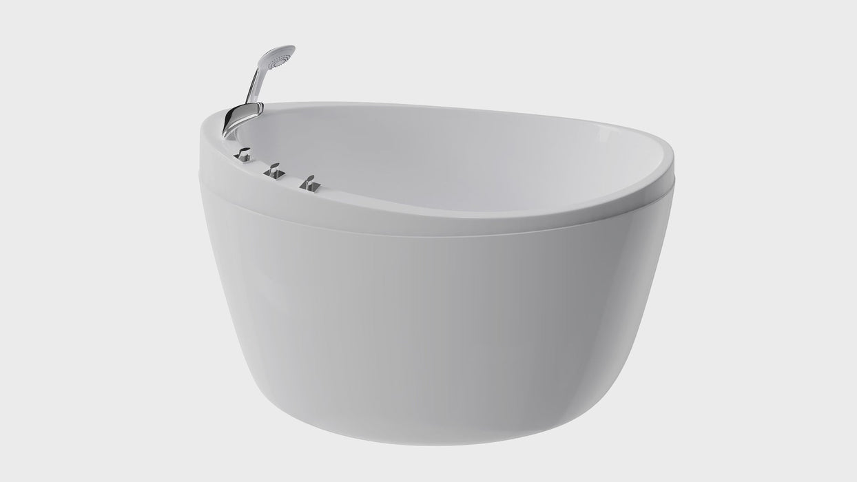 Empava 59" Freestanding Japanese-Style Soaking Tub with Reversible Drain EMPV-59FT002