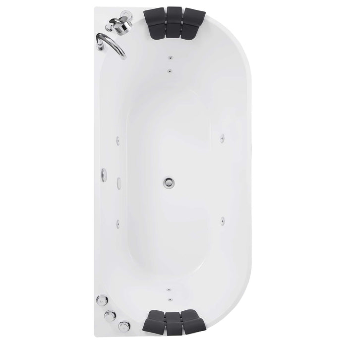 Empava 59" Freestanding Whirlpool Bathtub with Center Drain EMPV-59AIS06