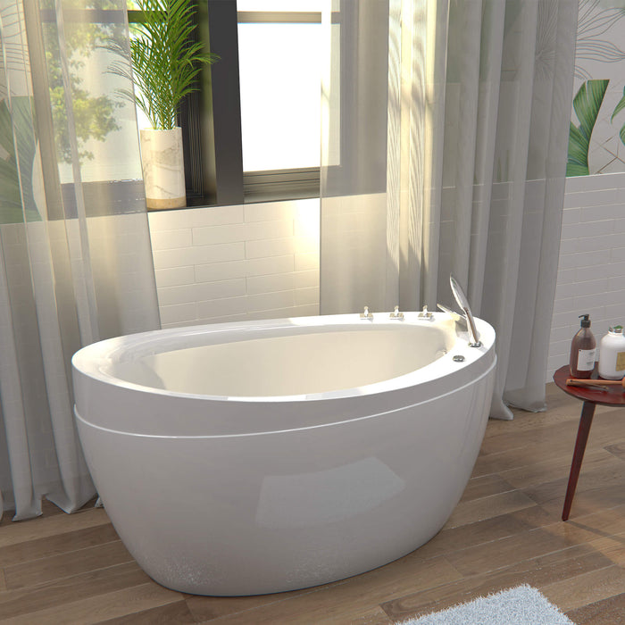 Empava 59" Freestanding Air Massage Japanese-Style Bathtub with Reversible Drain EMPV-59JT011