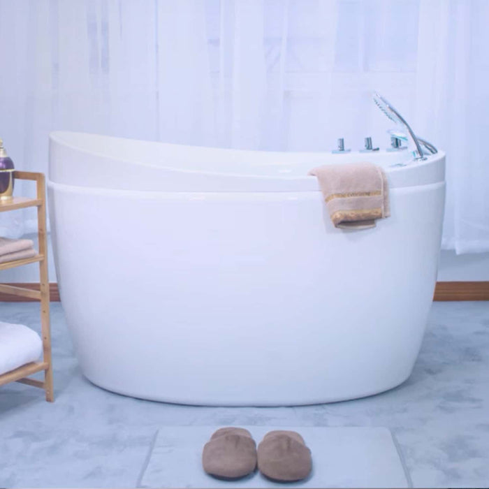 Empava 59" Freestanding Air Massage Japanese-Style Bathtub with Reversible Drain EMPV-59JT011