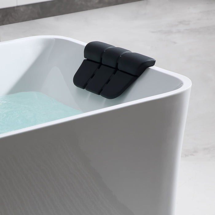 Empava 59" Freestanding Rectangle Whirlpool Bathtub with Center Drain EMPV-59AIS15