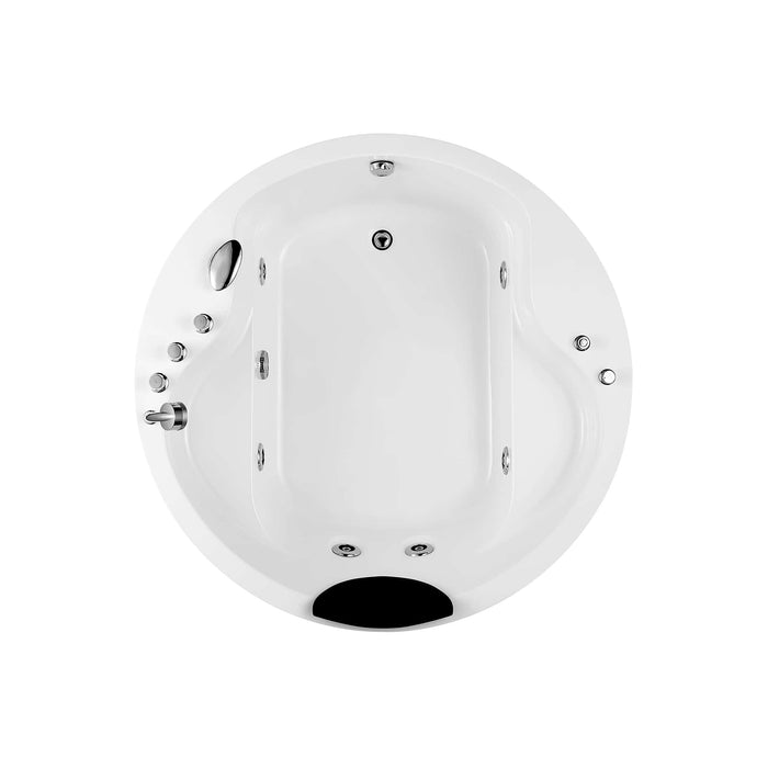 Empava 59" Freestanding Whirlpool Round Tub with Right Drain EMPV-59JT005