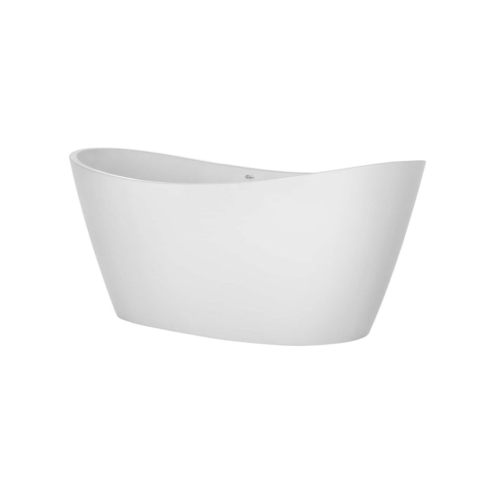 Empava 59" Freestanding Soaking LED Tub with Center Drain EMPV-59FT1518LED