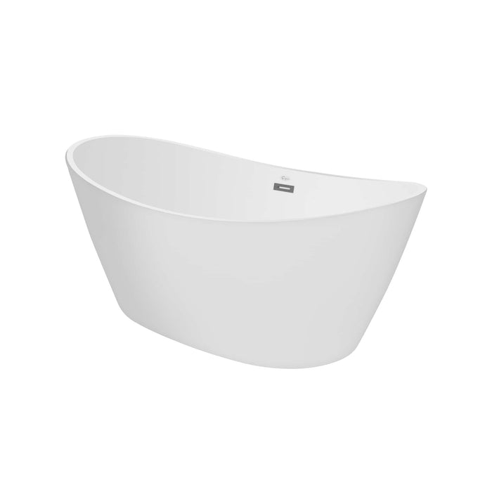 Empava 59" Freestanding Soaking LED Tub with Center Drain EMPV-59FT1518LED