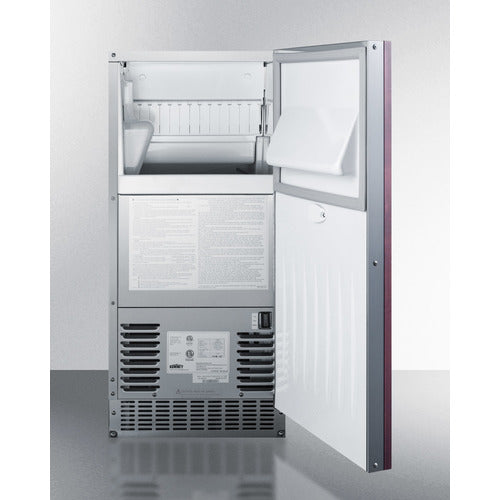 Summit 62 lb. Clear Outdoor/Indoor Icemaker (Panel Not Included) BIM68OSPUMPIF