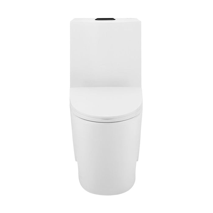 Swiss Madison St. Tropez One Piece Elongated Toilet Dual Vortex™ Flush, Black Hardware