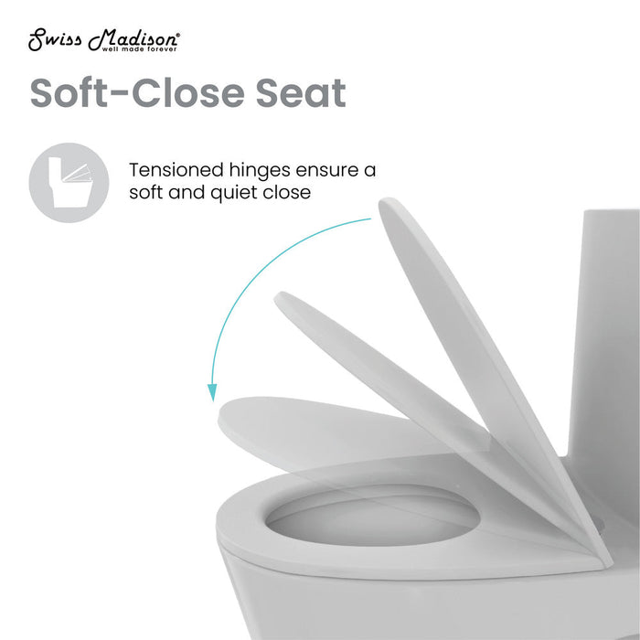 Swiss Madison St. Tropez One-Piece Elongated Toilet Vortex™ Dual-Flush 1.1/1.6 gpf in Matte Grey