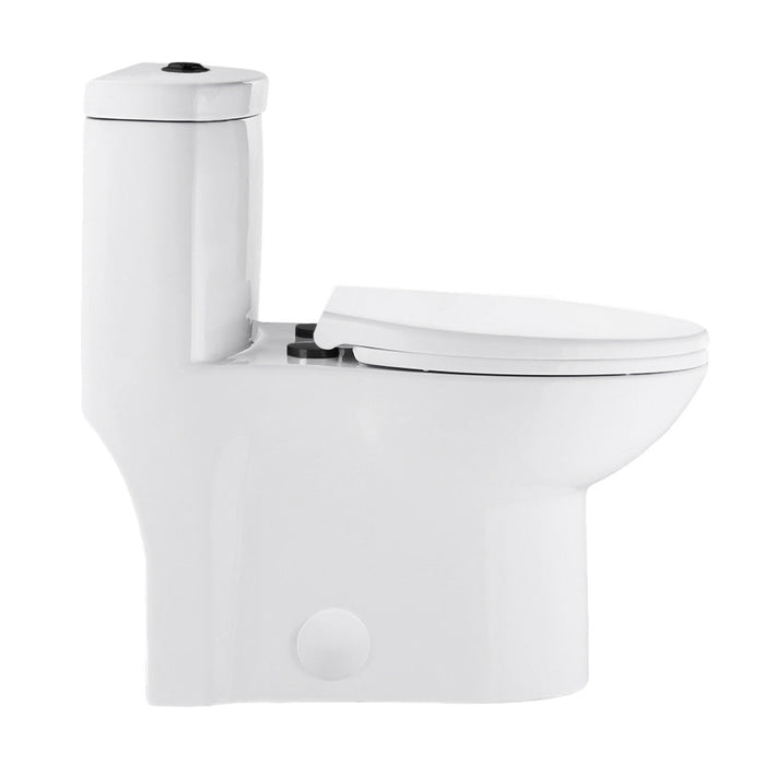 Swiss Madison Sublime One Piece Elongated Toilet Dual Flush, Black Hardware 1.1/1.6 gpf