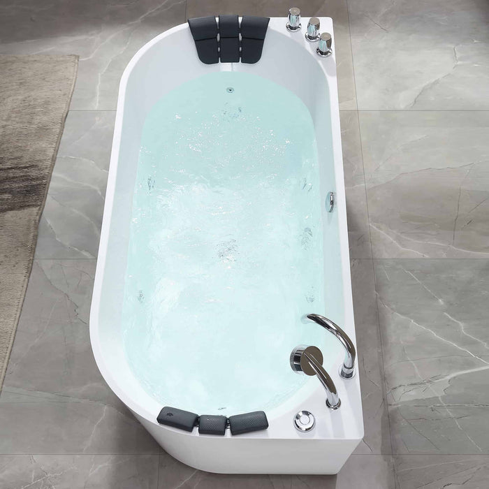 Empava 67" Freestanding Whirlpool Bathtub with Reversible Drain EMPV-67AIS07