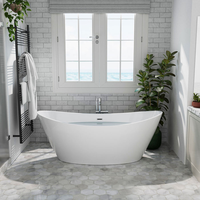 Empava 67" Freestanding Soaking Tub with Center Drain EMPV-67FT1518