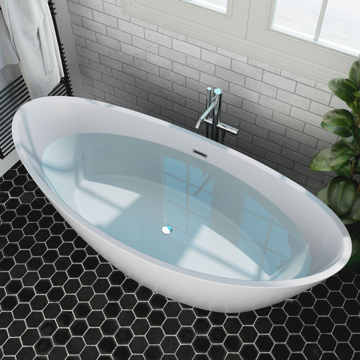 Empava 67" Freestanding Soaking Tub with Center Drain EMPV-67FT1518