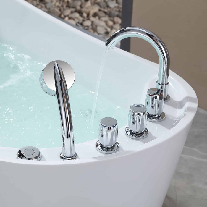 Empava 67" Freestanding Whirlpool Bathtub With Reversible Drain EMPV-67AIS09