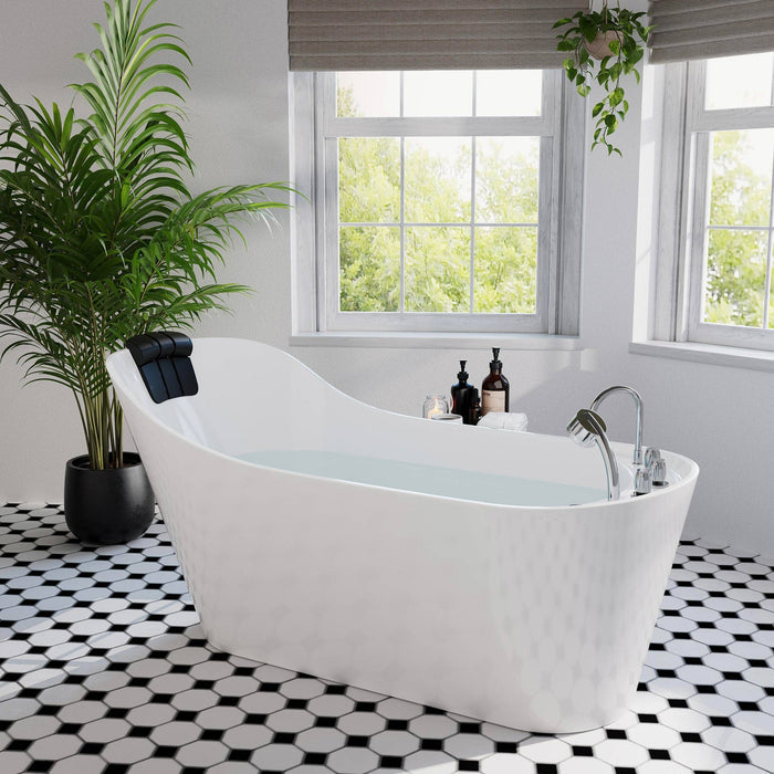 Empava 67" Freestanding Whirlpool Bathtub With Reversible Drain EMPV-67AIS09