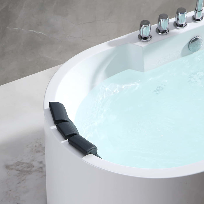 Empava 67" Freestanding Whirlpool Bathtub with Center Drain EMPV-67AIS17