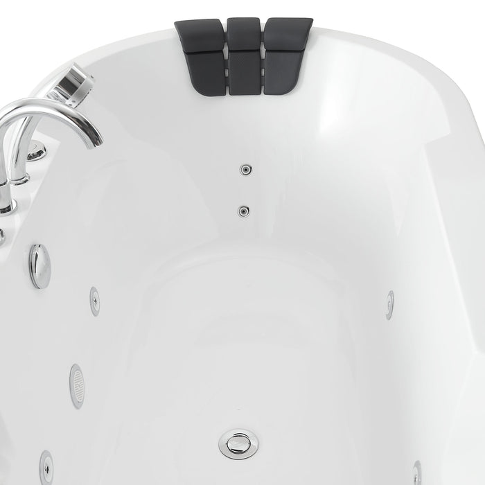 Empava 67" Freestanding Whirlpool Bathtub with Center Drain EMPV-67AIS17