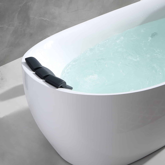 Empava 67" Freestanding Whirlpool Bathtub with Reversible Drain EMPV-67AIS02