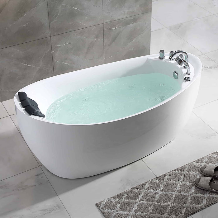 Empava 67" Freestanding Whirlpool Bathtub with Reversible Drain EMPV-67AIS02