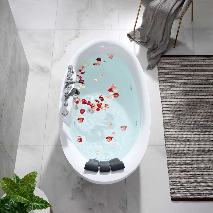 Empava 67" Freestanding Whirlpool Bathtub with Center Drain EMPV-67AIS13