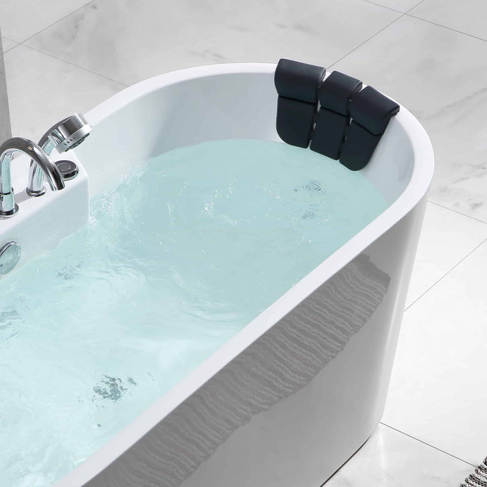 Empava 67" Freestanding Whirlpool Bathtub with Center Drain EMPV-67AIS01