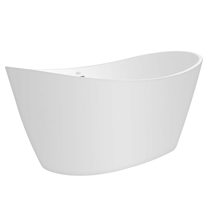 Empava 67" Freestanding Soaking LED Tub with Center Drain EMPV-67FT1518LED