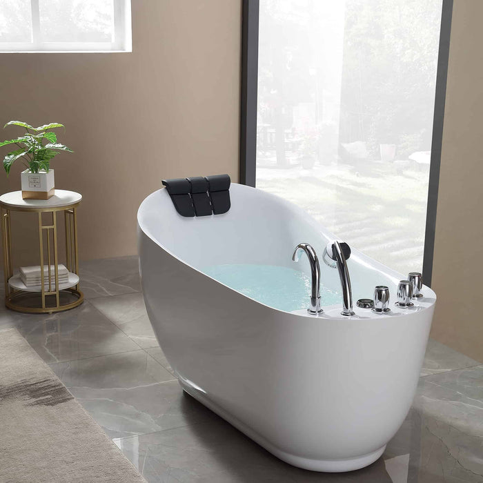 Empava 67" Freestanding Whirlpool Bathtub with Reversible Drain EMPV-67AIS05