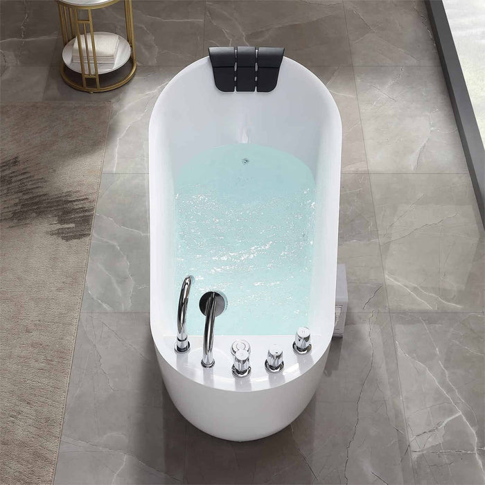 Empava 67" Freestanding Whirlpool Bathtub with Reversible Drain EMPV-67AIS05