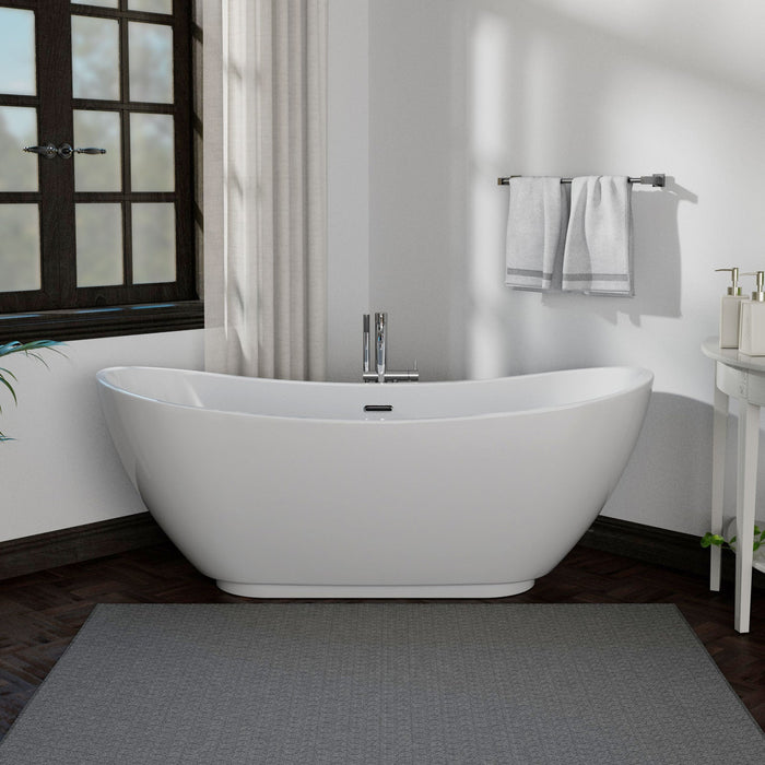 Empava 69" Freestanding Soaking Tub with Center Drain EMPV-69FT1603