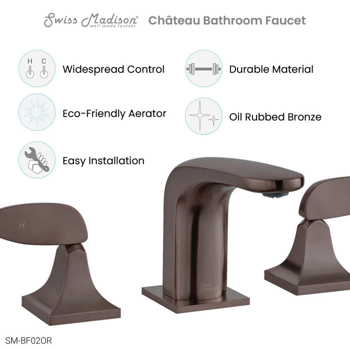 Swiss Madison Chateau 8 in. Widespread, 2-Handle, Bathroom Faucet in Oil Rubbed Bronze